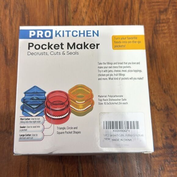 NWT Pro Kitchen Pocket Maker Sandwich Cutter Decrusts, Cuts & Seals 5 Piece - Picture 8 of 8